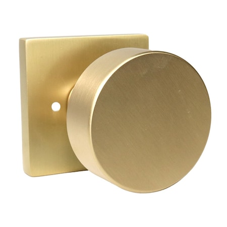 Emtek Round Knob 2-3/8 in Backset w/Radius Latch Strike Privacy w/Square Rose for 1-1/4 in to 2 in Door 5210ROUUS4.RLS